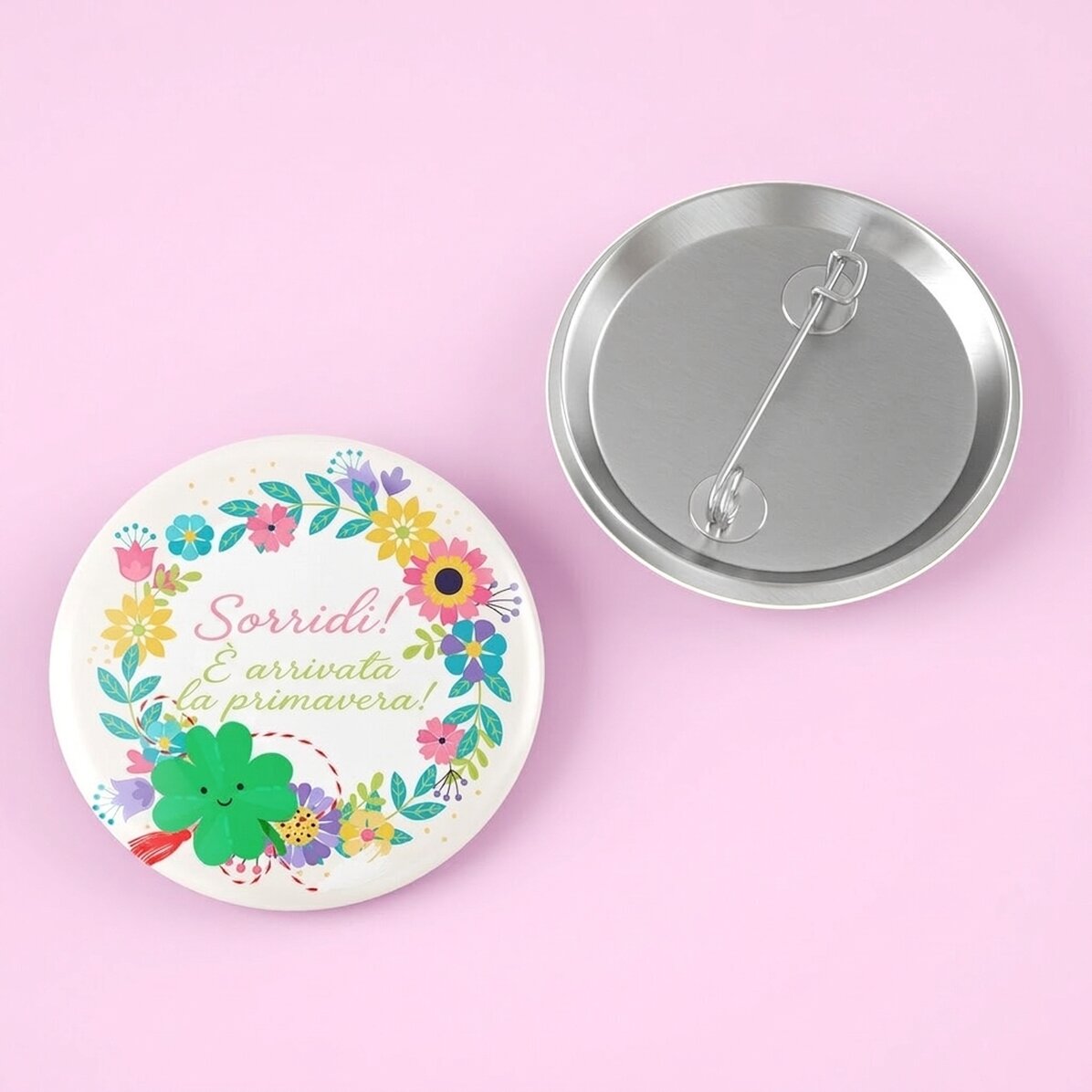 Spilla personalizzata con scritta - Sorridi!