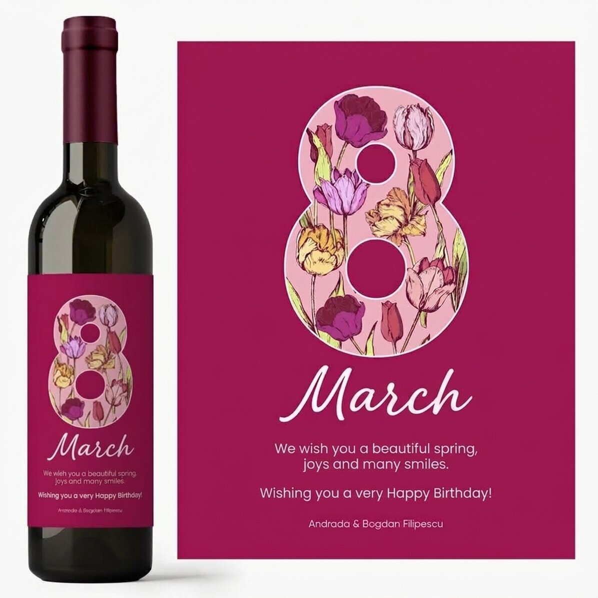Vino personalizzato con una dedica per l