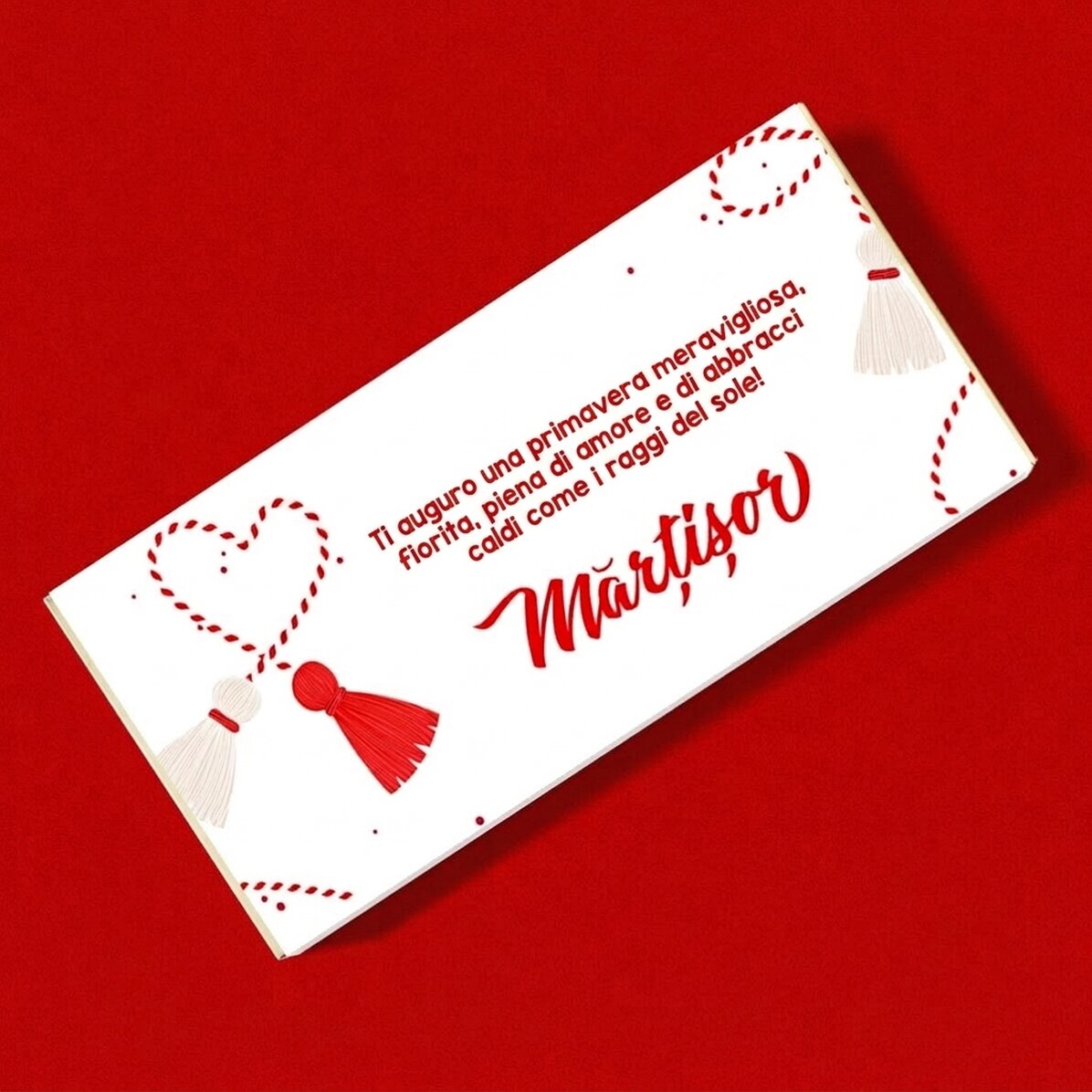 Cioccolato personalizzato con la scritta “cuore”