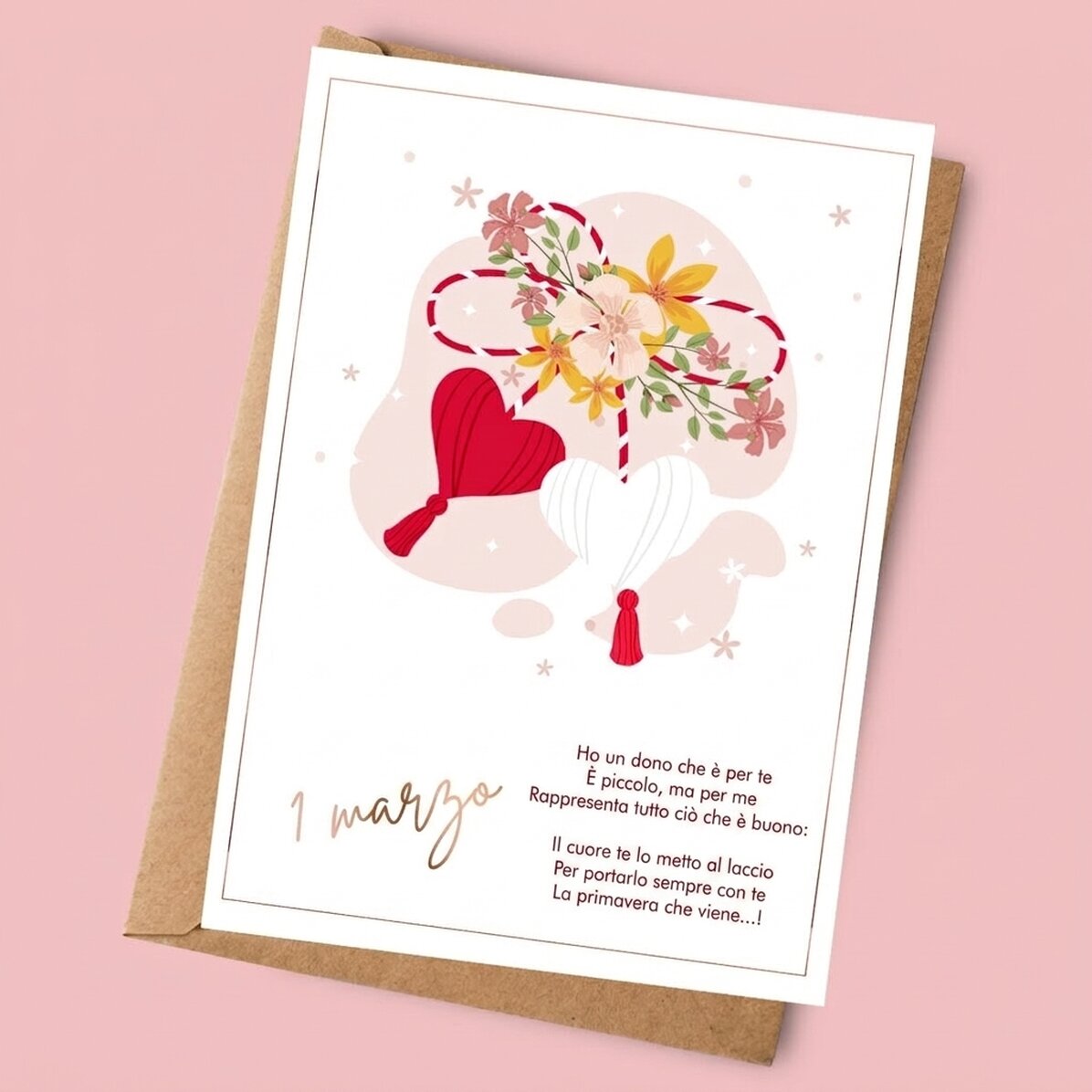 Biglietto personalizzato con testo - Bella primavera