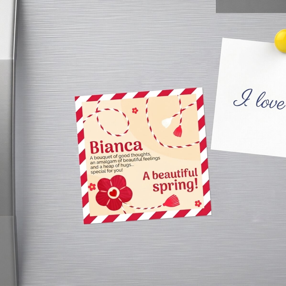 Magnete 10x10 personalizzato con nome e messaggio