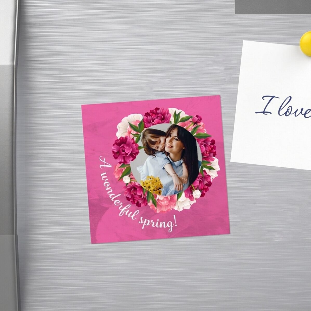 Magnete personalizzato con foto e messaggio - Una bella primavera