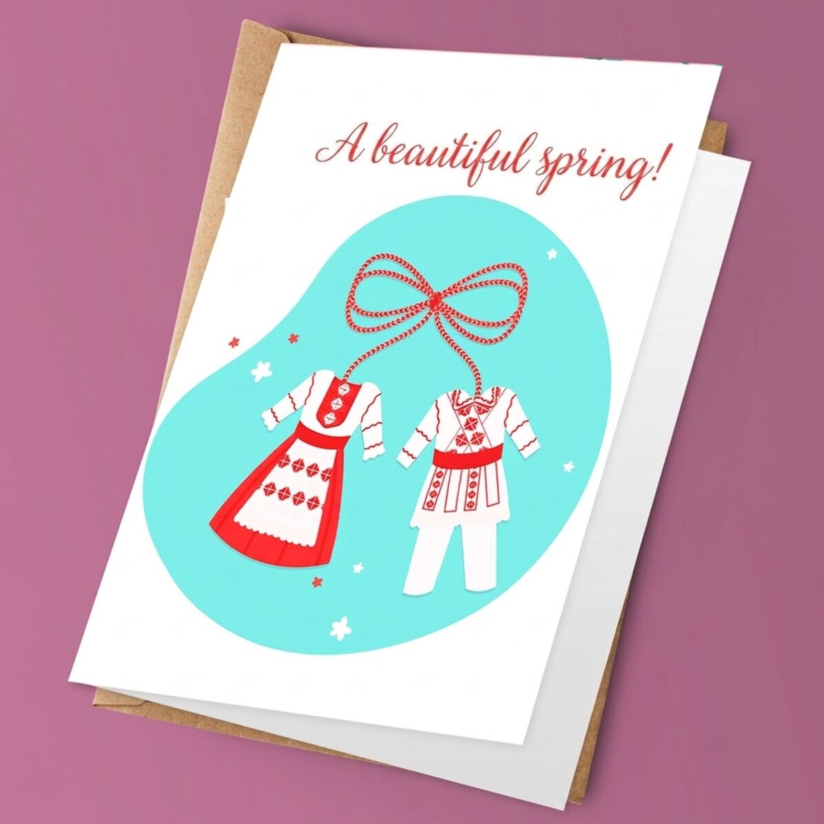 Biglietto di auguri personalizzato con messaggio - Buona primavera!