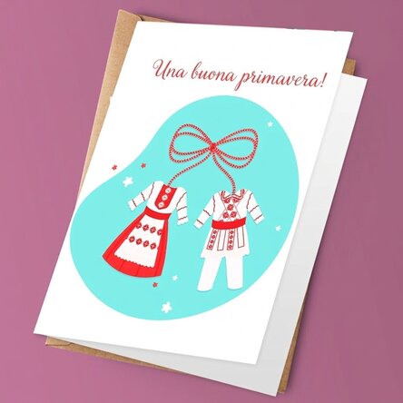 Biglietto di auguri personalizzato con messaggio - Buona primavera!