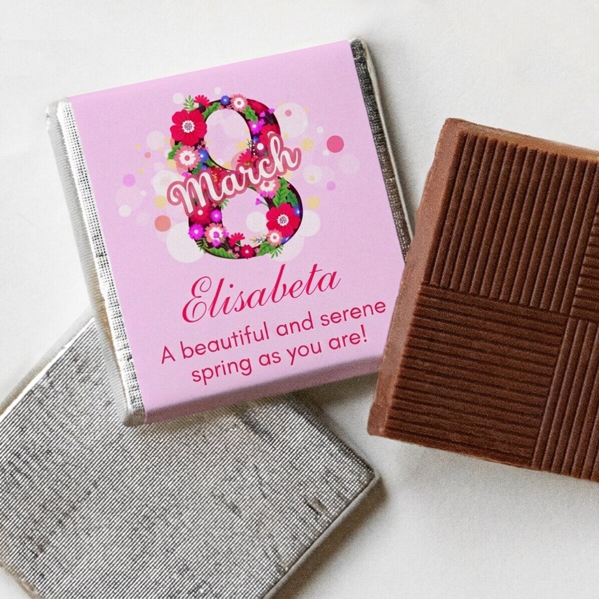 Mini cioccolatino personalizzato con messaggio - 8 marzo