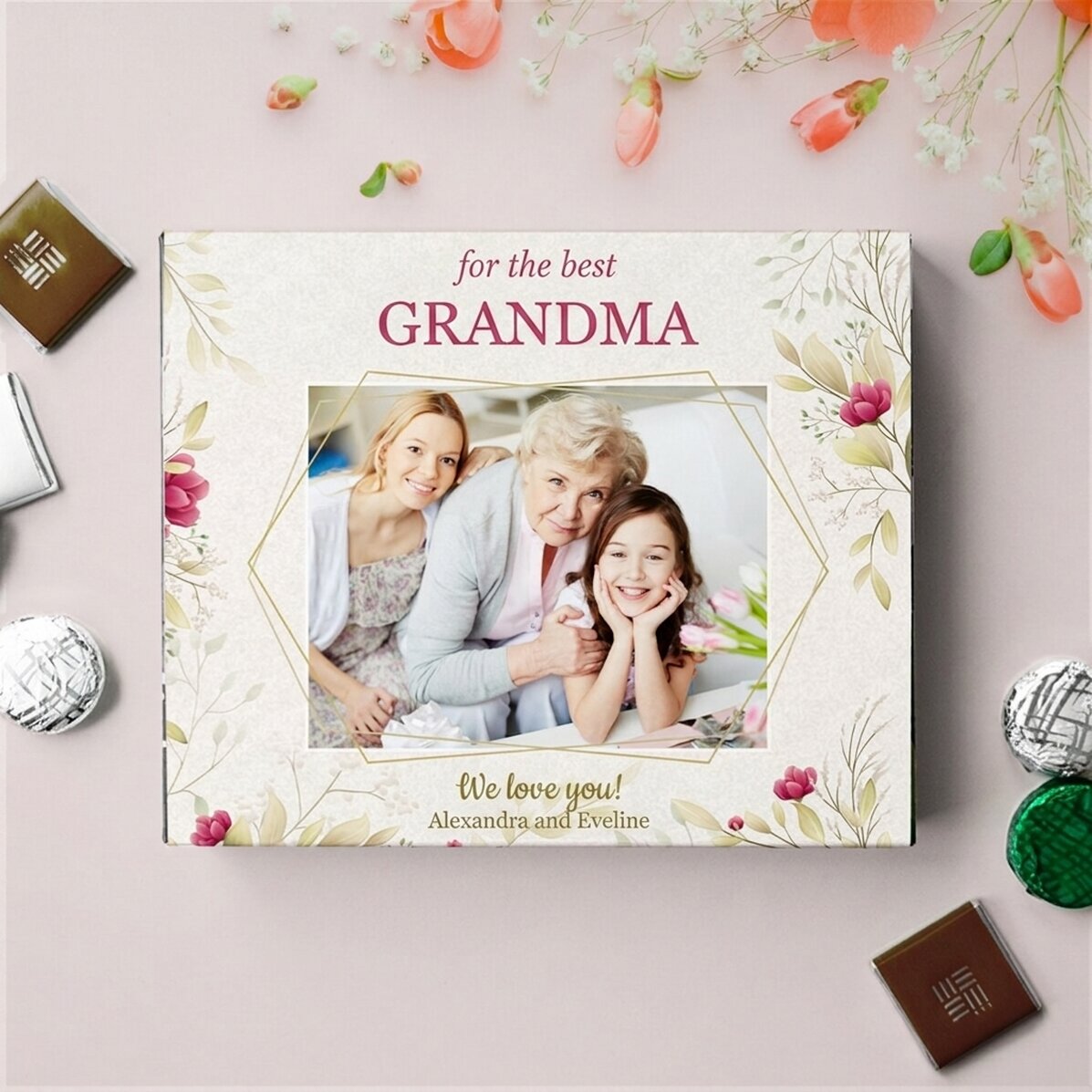 Scatola di cioccolatini personalizzata con foto e messaggio - La migliore