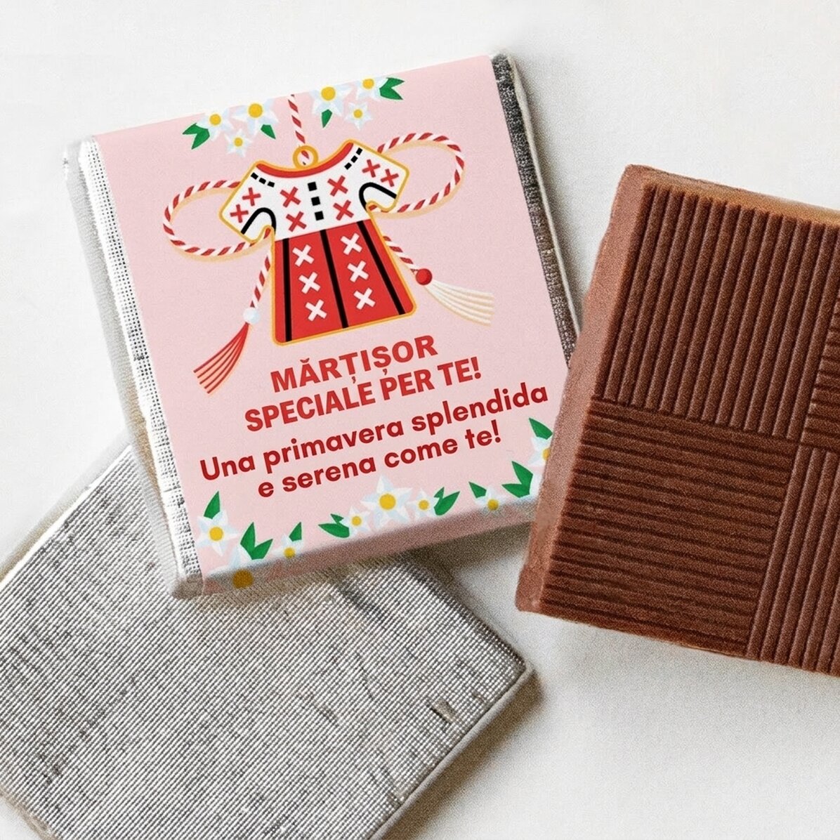 Mini cioccolatino personalizzato con messaggio tradizionale