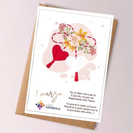 Biglietto personalizzato con testo e logo - Bella primavera