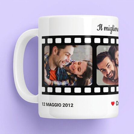 Tazza personalizzata con testo e 4 foto - I ricordi più cari