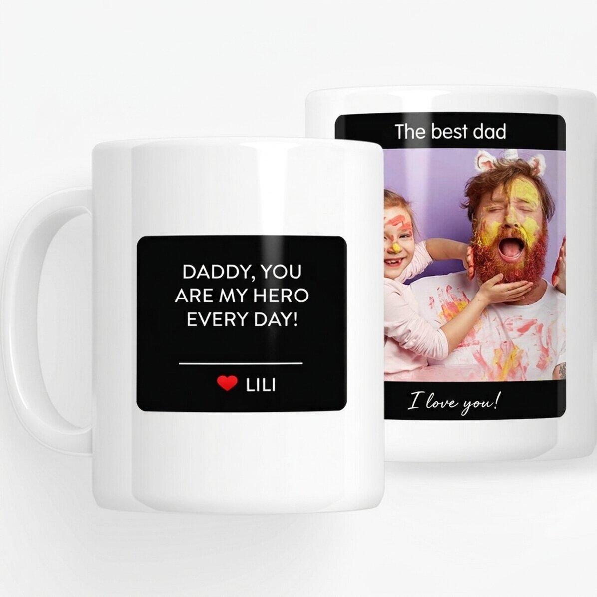 Tazza personalizzata con testo e foto - Il mio eroe