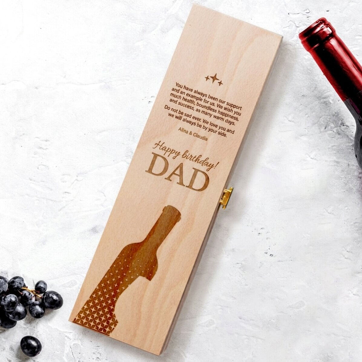 Scatola per vino personalizzata con messaggio - TATA