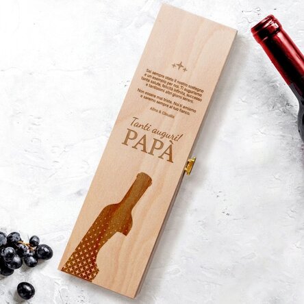 Scatola per vino personalizzata con messaggio - TATA