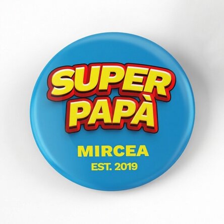 Spilla personalizzata con scritta - Super Papà