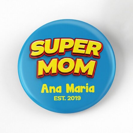 Distintivo personalizzato con scritta - Super Mamma