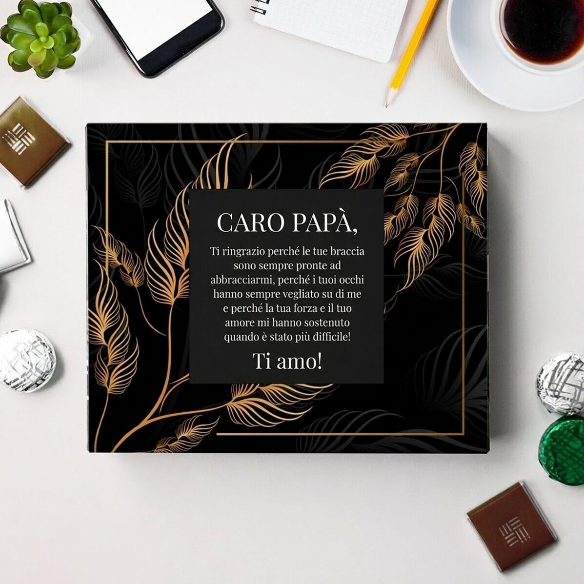 Scatola di cioccolatini personalizzata con dedica - Caro papà