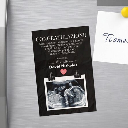 Magnete personalizzato 10x15 cm con testo e foto - Biglietti di auguri per i nonni
