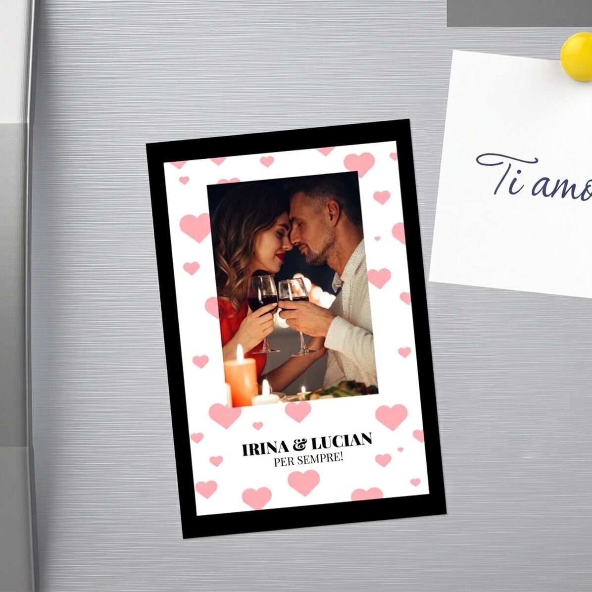 Magnete personalizzato 10x15 cm con testo e foto - Per sempre!