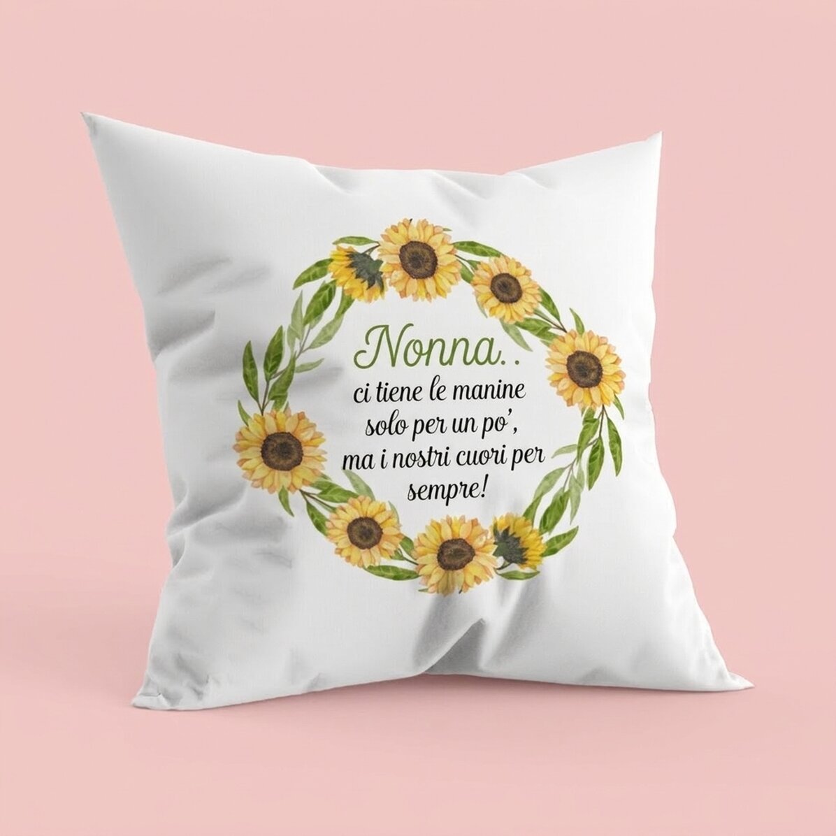 Cuscino personalizzato con un messaggio per la nonna