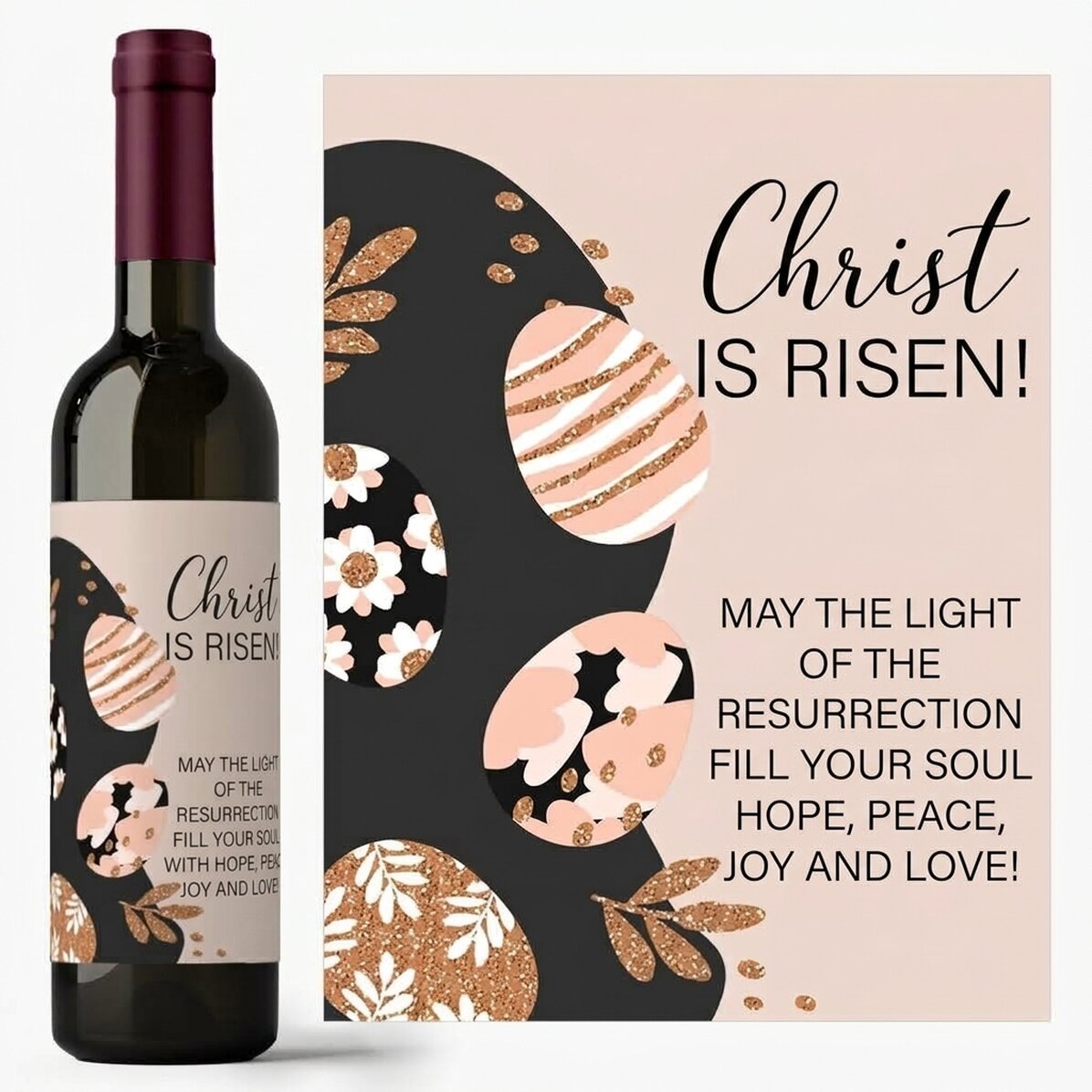 Vino personalizzato con scritta - Uova di Pasqua