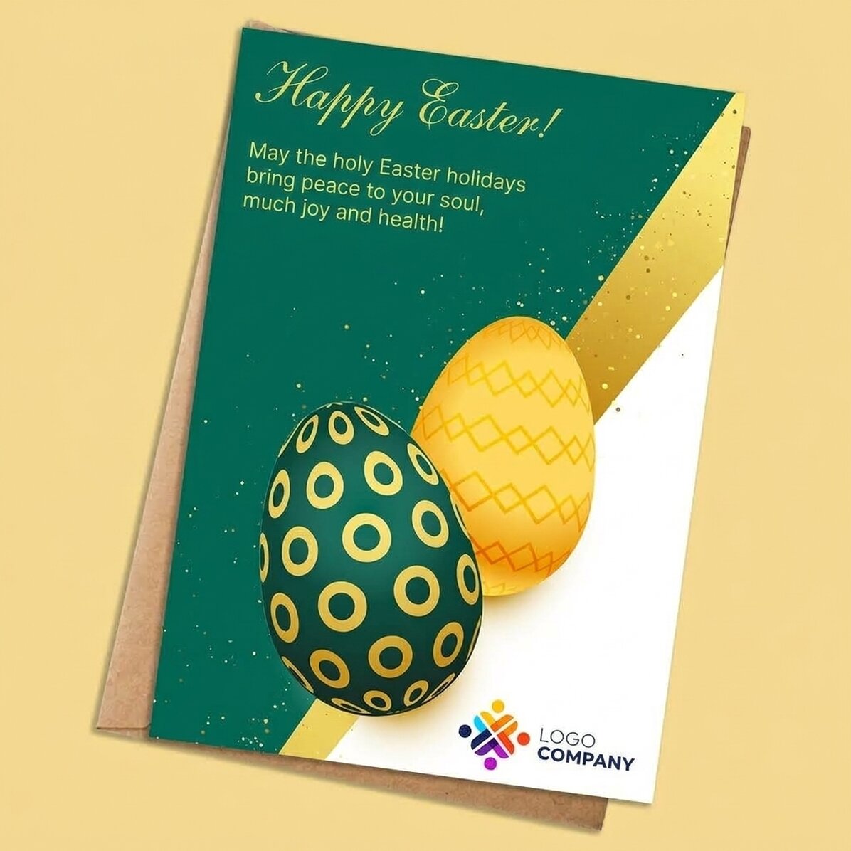 Biglietto personalizzato con testo e logo - Pasqua