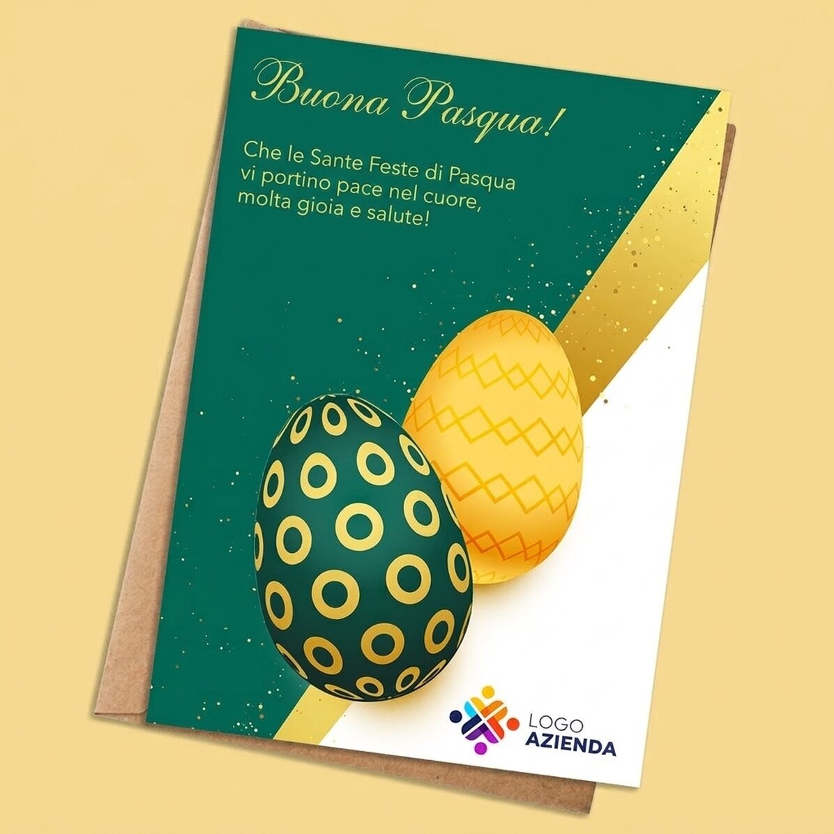 Biglietto personalizzato con testo e logo - Pasqua