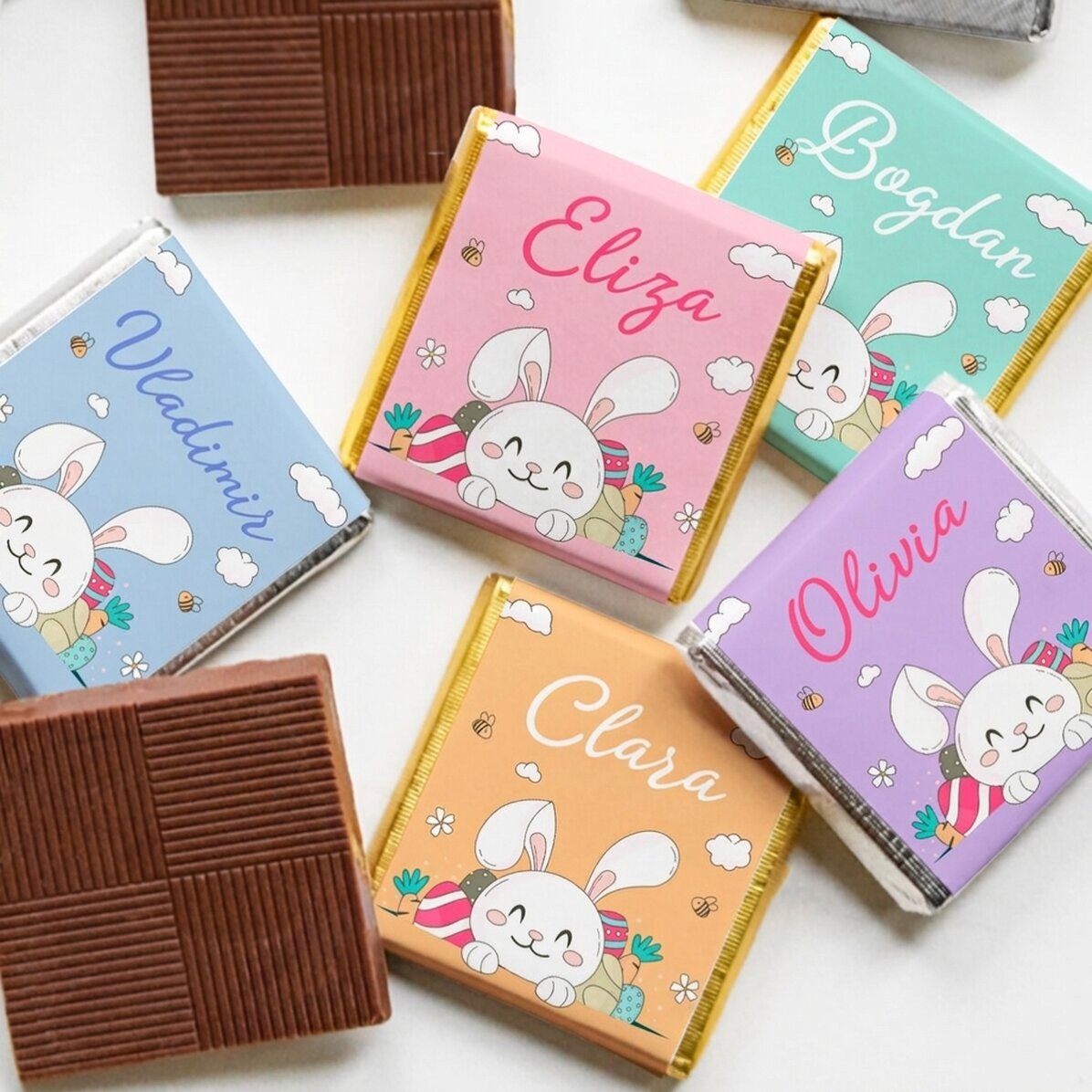 Mini cioccolatino personalizzato con nome - Coniglietto