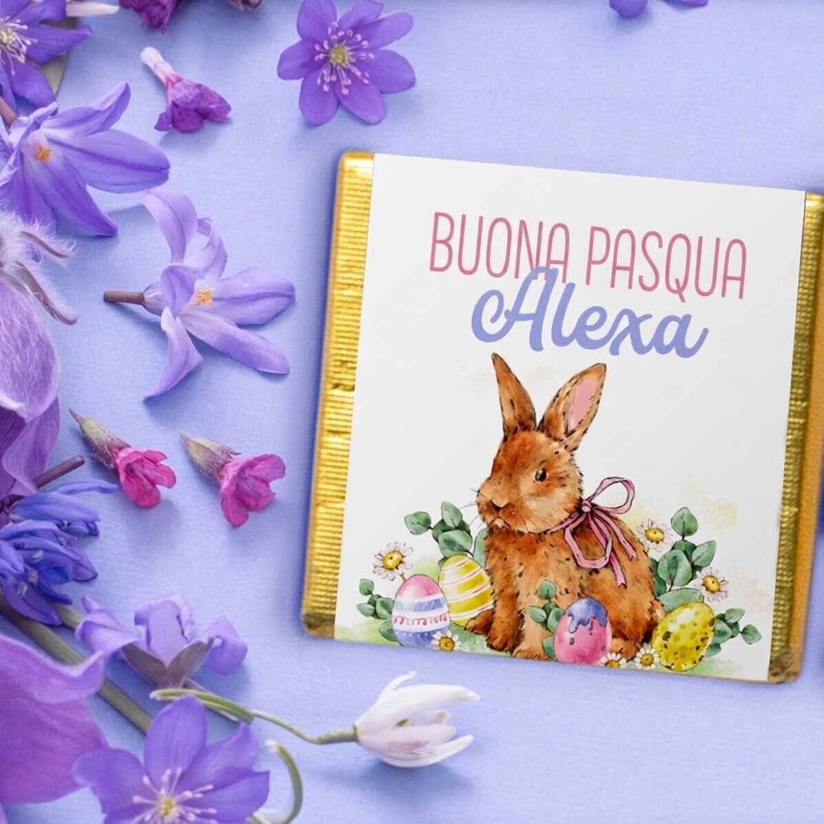 Mini cioccolatino personalizzato con scritta - Coniglietto