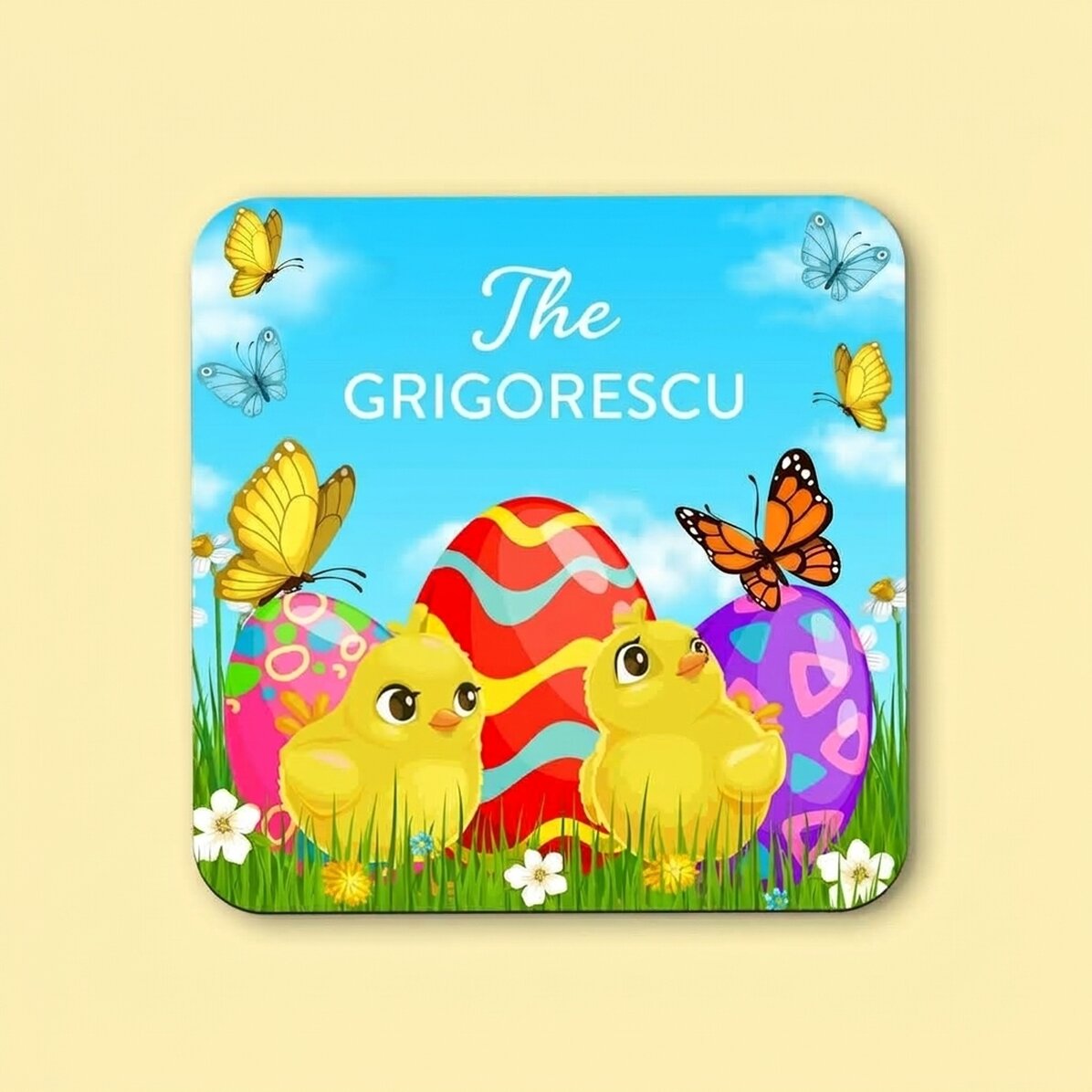 Sottobicchiere personalizzato con scritta - Buona Pasqua