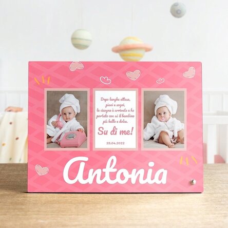 Cornice personalizzata con 3 foto e testo per bambini - La più dolce