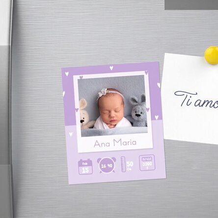 Magnete personalizzato 10x12 cm con foto e testo - Baby