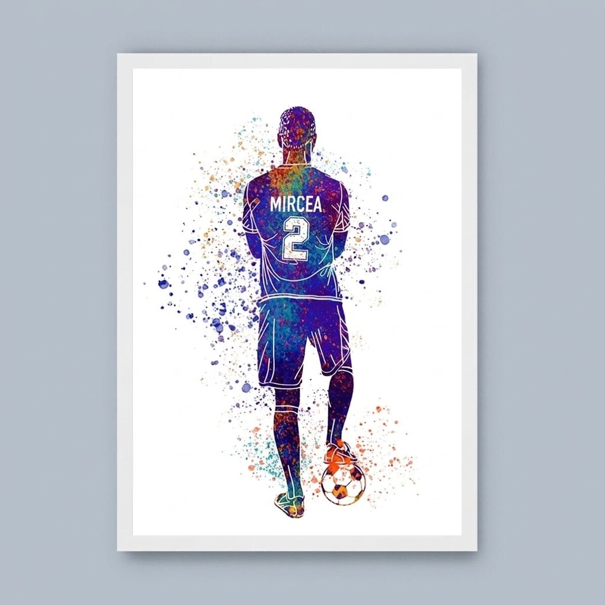 Quadro personalizzato con il tuo nome e il tuo numero di maglia - Calcio