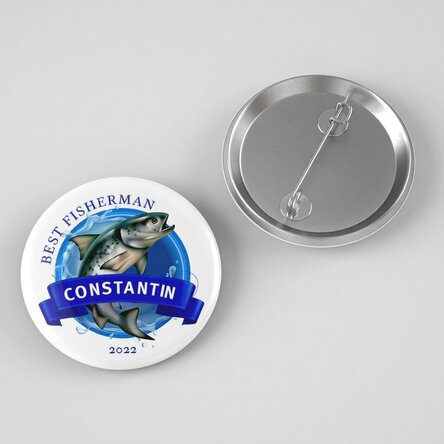 Distintivo personalizzato con scritta per pescatori