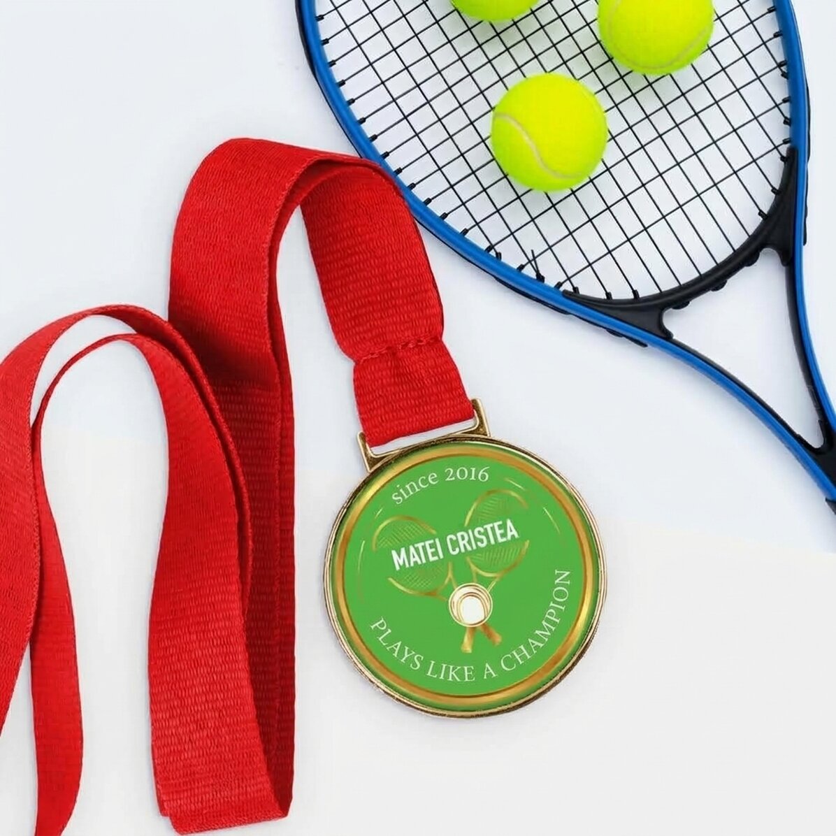Medaglia personalizzata con scritta - Tennis