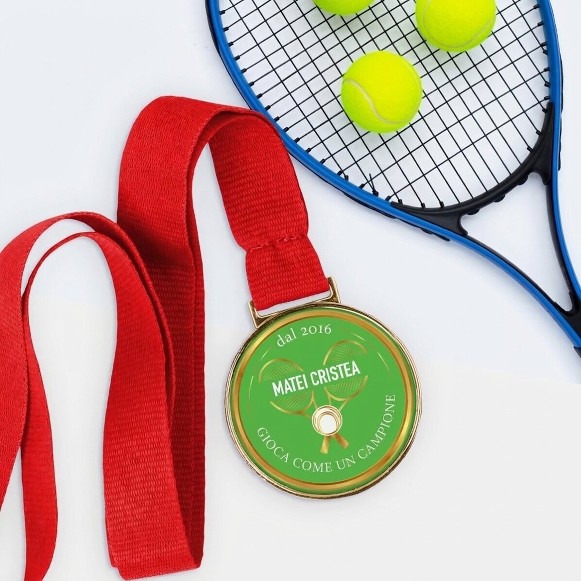 Medaglia personalizzata con scritta - Tennis