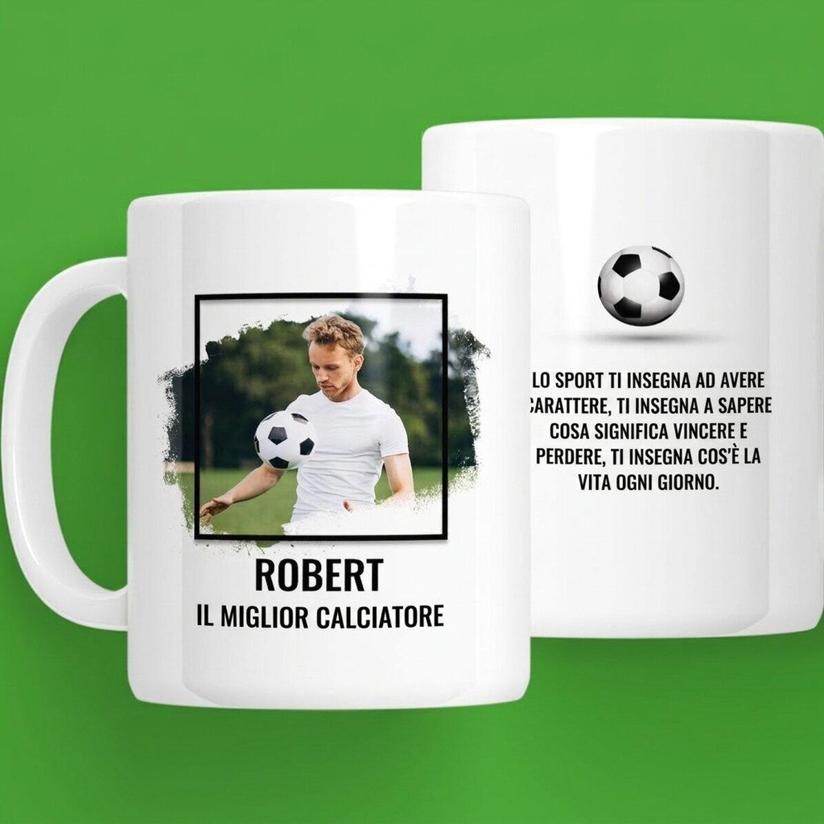 Tazza personalizzata con foto e testo - CALCIO