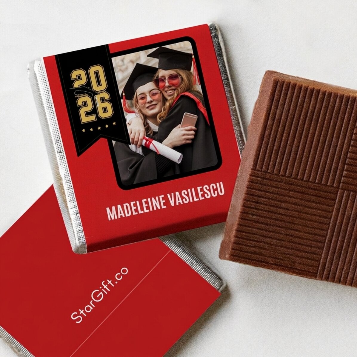 Mini cioccolatini personalizzati con nome e anno per i diplomati