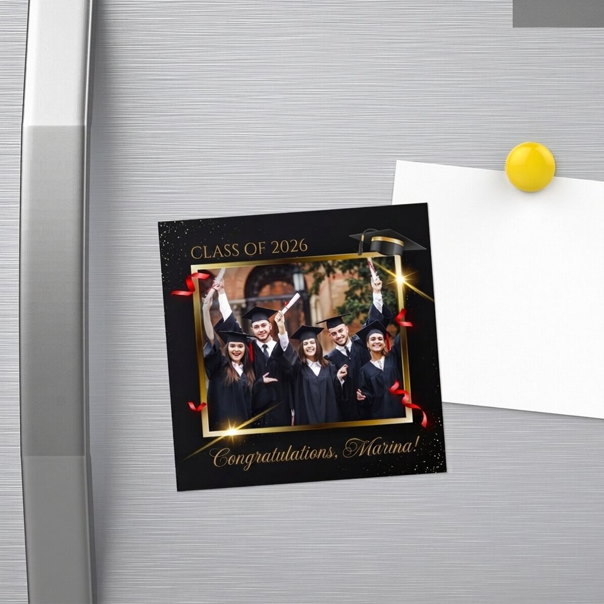 Magnete 10x10 personalizzato con foto e testo - Laurea