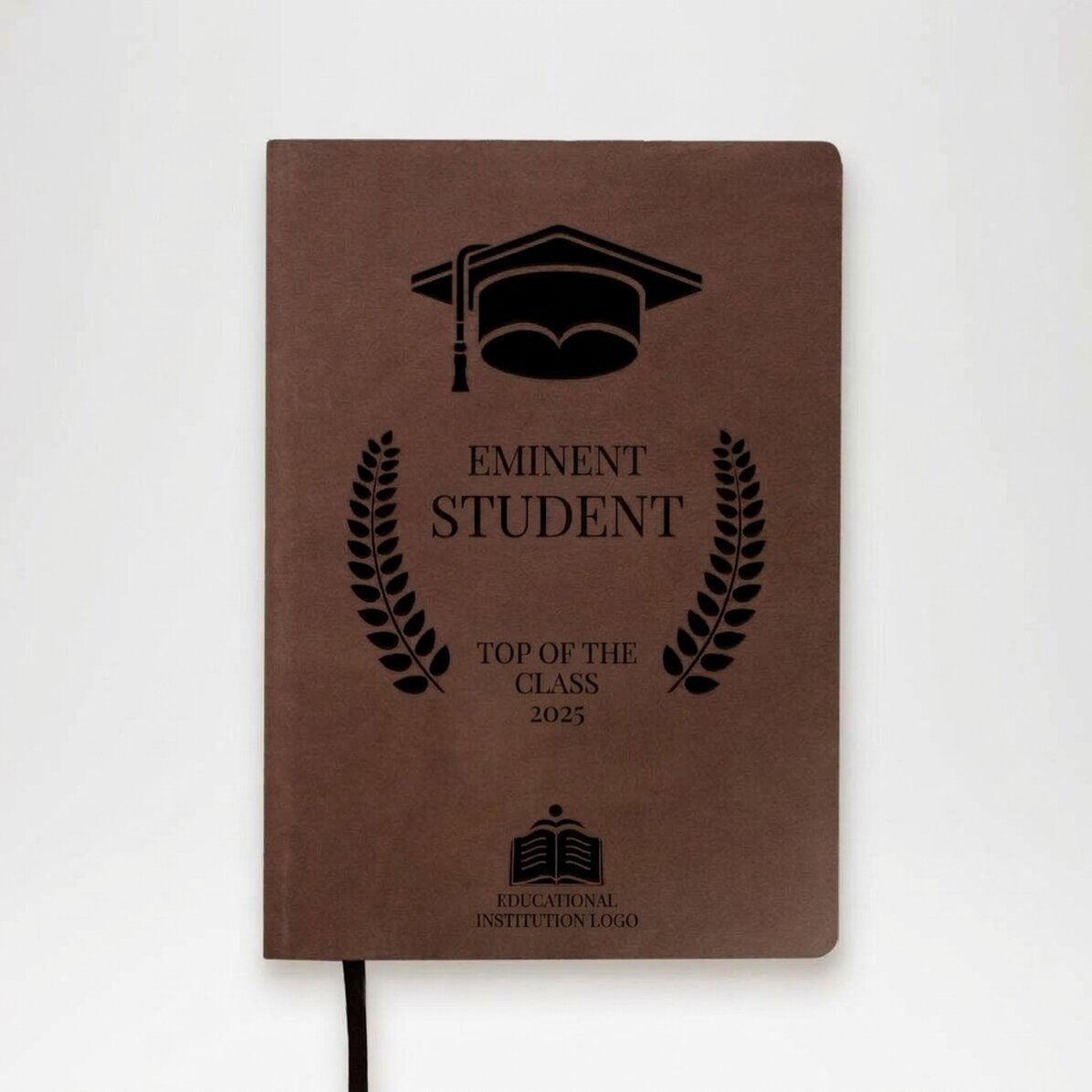 Agenda in pelle personalizzata con testo e logo - Laurea
