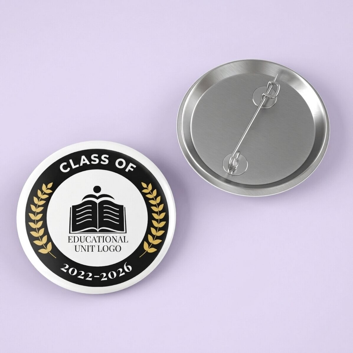 Distintivo personalizzato con testo e logo per la laurea