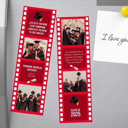 Set di 2 magneti personalizzati con foto e testo per la laurea