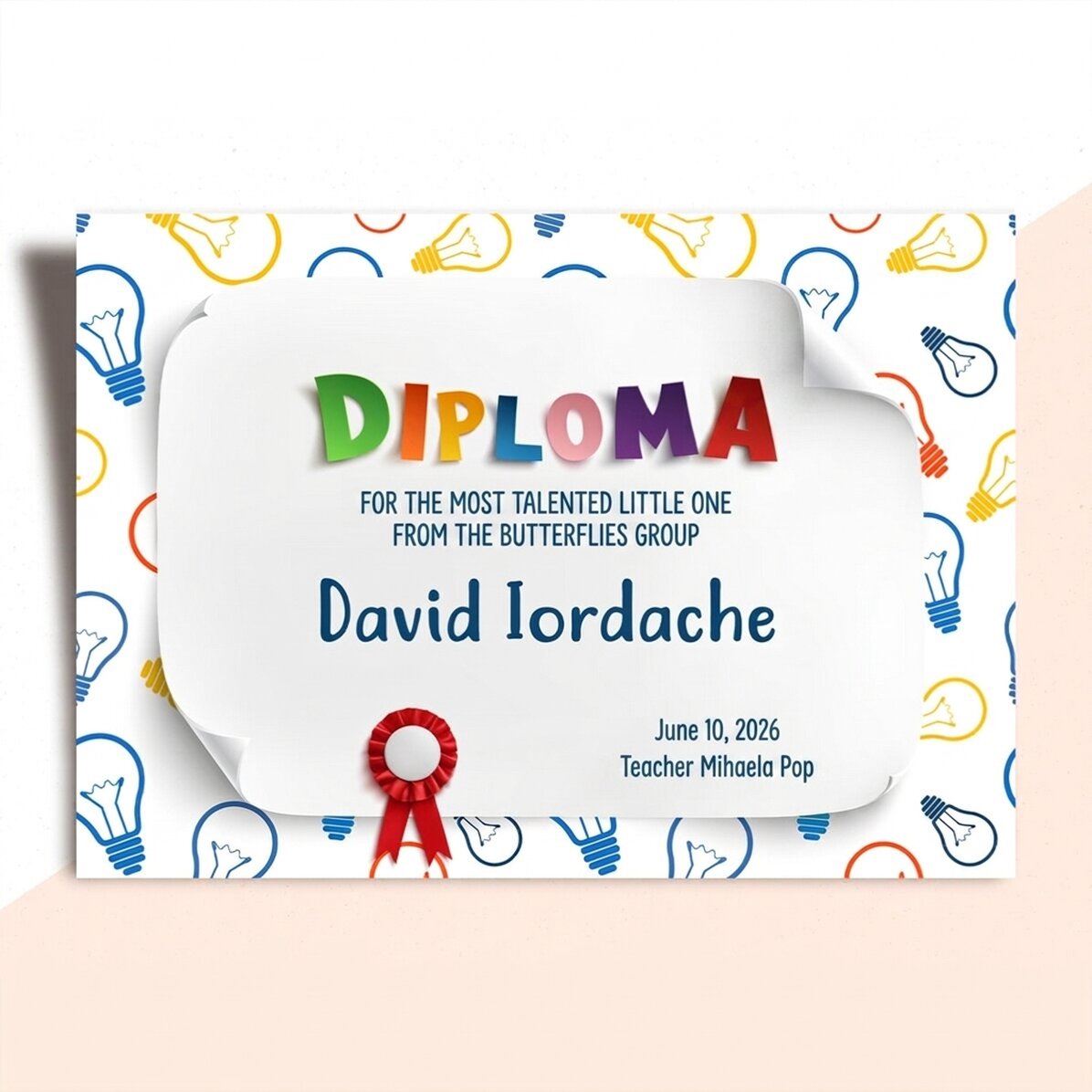 Diploma personalizzato con testo