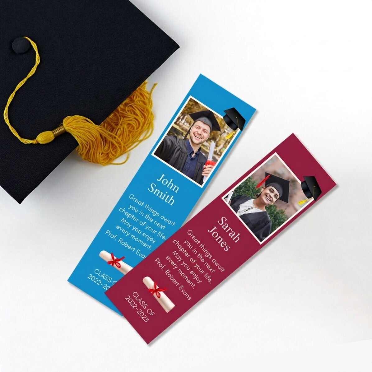 Segnalibro personalizzato con foto e messaggio - Laurea
