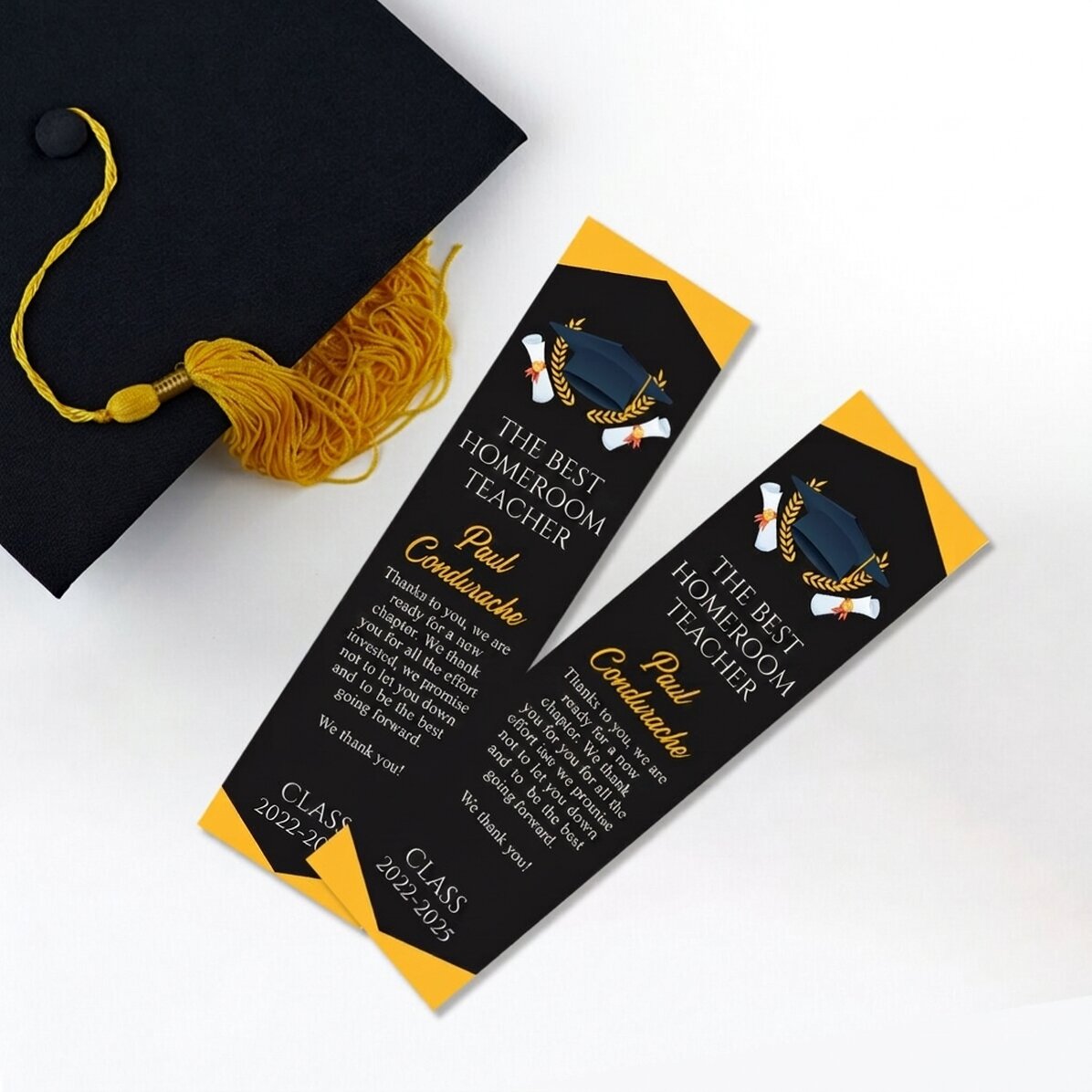 Segnalibro personalizzato con messaggio di laurea