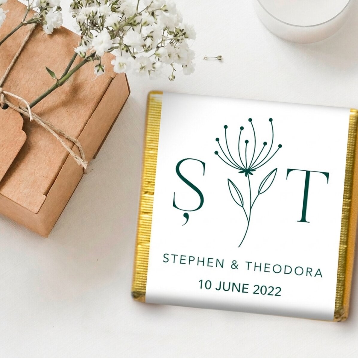 Mini cioccolatino personalizzato con dedica per nozze - Elegante