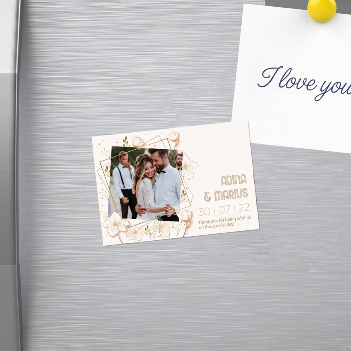 Magnete personalizzato 10x7 cm con foto e testo - Bomboniera di nozze