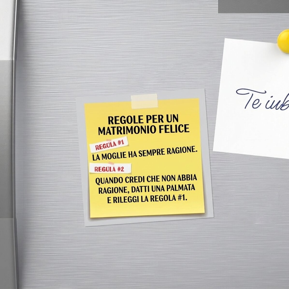 Magnete personalizzato 10x10 con testo - Regole di convivenza