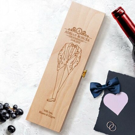 Scatola per vino personalizzata con scritta - Testimone di nozze
