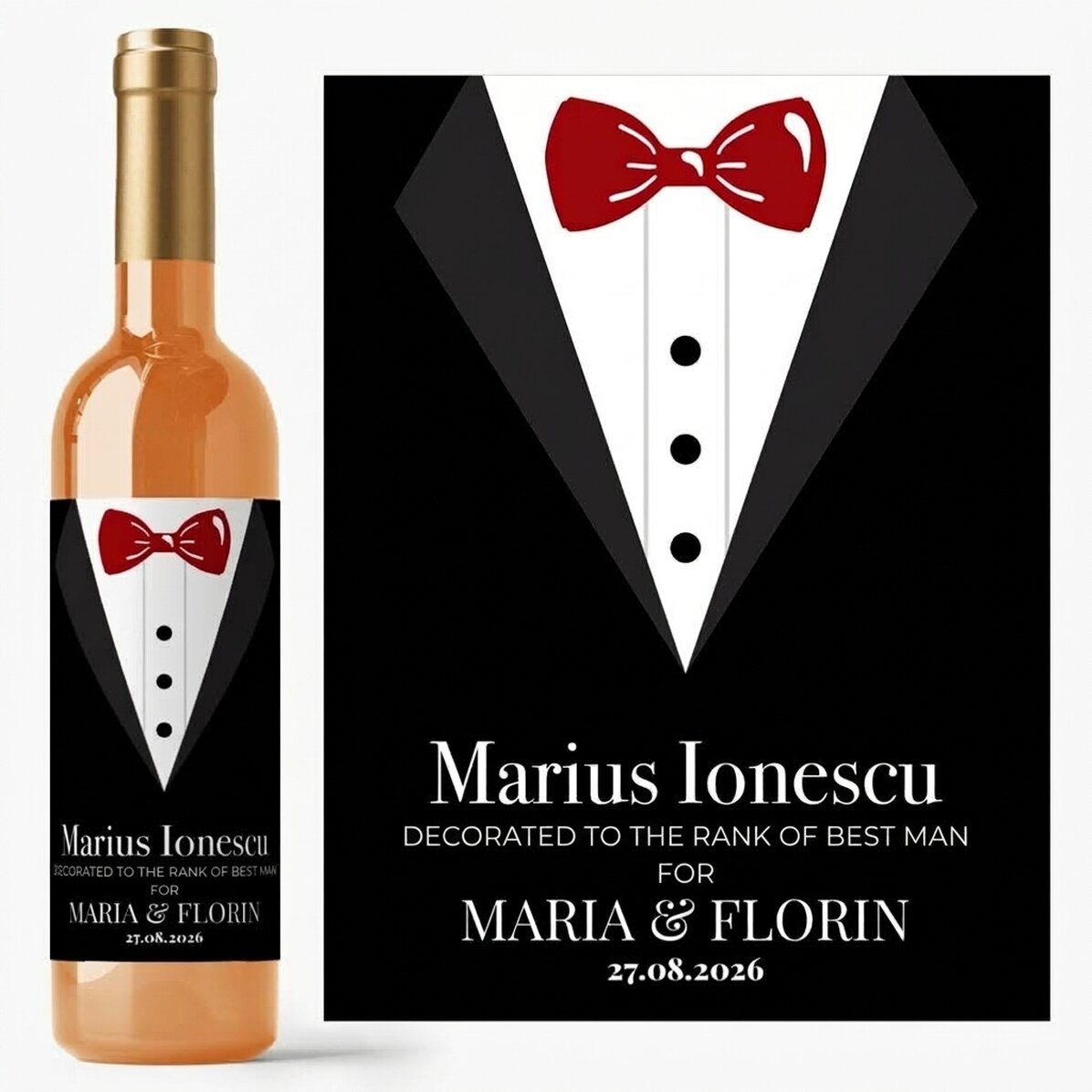 Vino personalizzato con dedica - Testimone di nozze