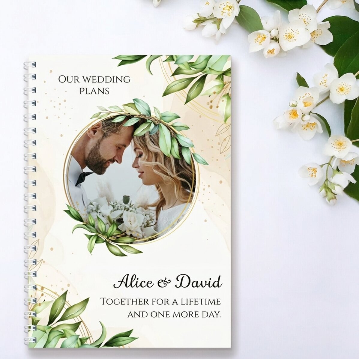 Notebook personalizzato con una foto e un testo - Organizzazione matrimoni