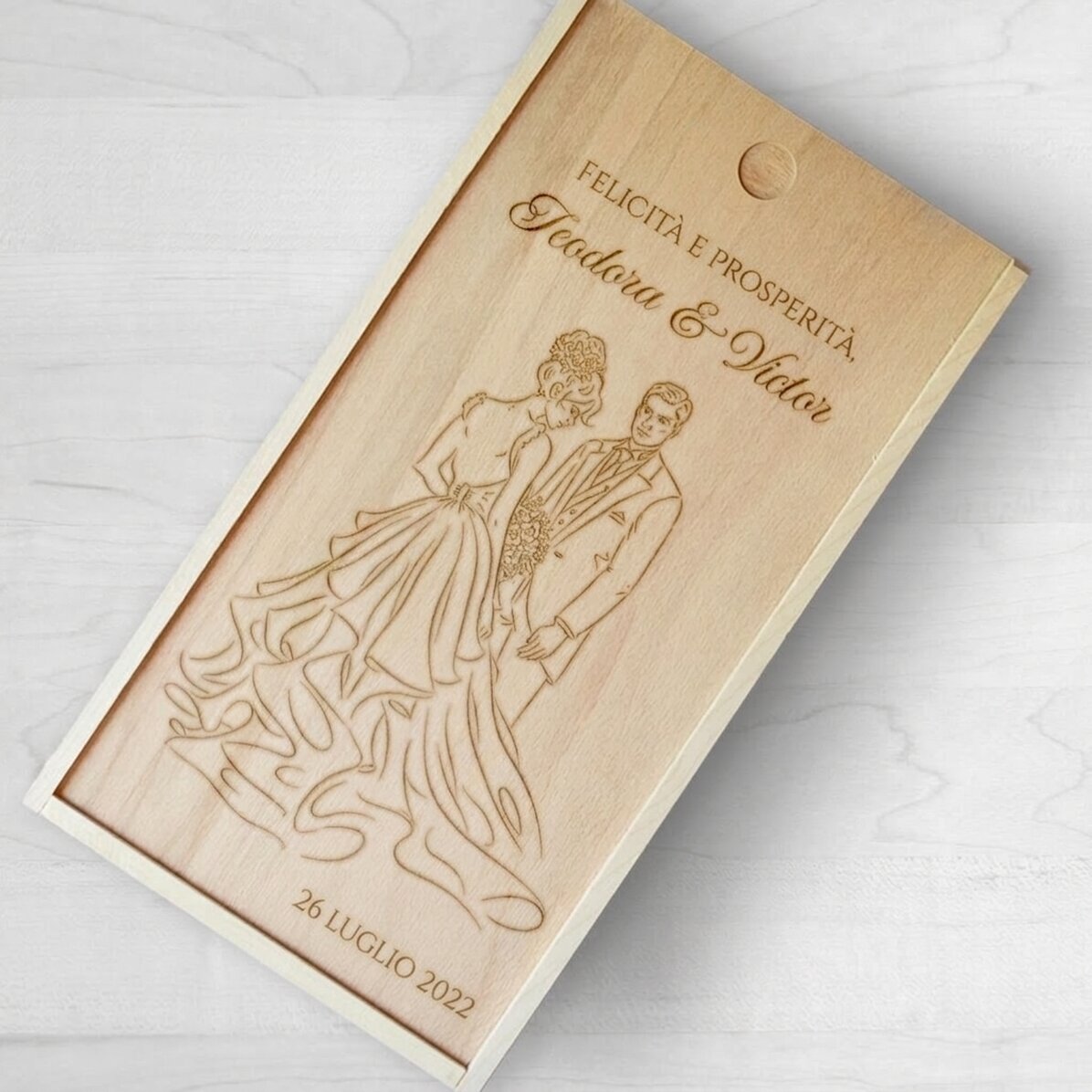 Scatola regalo personalizzata in legno con messaggio - Casa de piatra